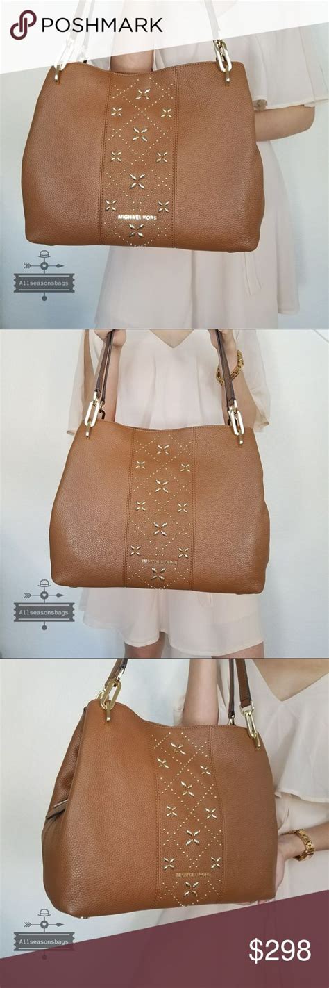 michael kors leighton large shoulder tote|MICHAEL Michael Kors Women's LEIGHTON Studded Large .